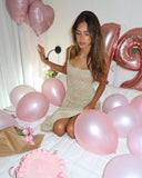 19th Birthday Dress Champagne Spaghetti Strap Sequin Slit Party Dress Prom Dress HZ1024