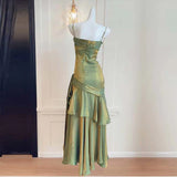 Wine Red Straps Mermaid Long Party Dress, Wine Red Evening Dress Formal Dress HZ1024