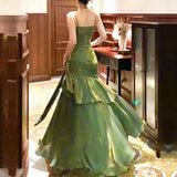 Wine Red Straps Mermaid Long Party Dress, Wine Red Evening Dress Formal Dress HZ1024