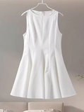 Chic White A-Line Round-neck Party Dress Homecoming Dress Cocktail Dress HZ1024