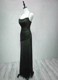 Unique Black and Green Straps Long Evening Dress, Black and Green Prom Dress Party Dress HZ1024