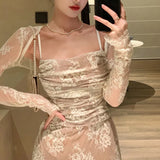 Sexy Sisters Strapless Lace Mermaid Ankle-Length Ball Gown HZ1024