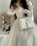 Elegant A-Line Ivory Off-Shoulder Tulle 19th Birthday Princess Dress Prom Dress HZ1024