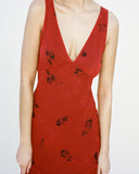 Sexy Red Strap Deep V Neck Mermaid Length Ankle Ball Gown Evening Dress HZ1024