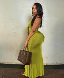 Sexy Green Strap Deep V Neck Backless Mermaid Ball Gown HZ1024