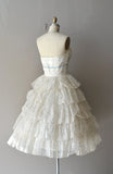Vintage White Strapless Ruffle Lace Short Birthday Party Dress Prom Dress HZ1024