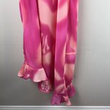 Vintage Pink Floral Ruffle Strap Short Ball Gown Evening Dress HZ1024