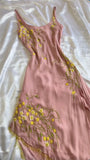 Vintage Pink Strapless Floral Irregular Skirt Ball Gown HZ1024