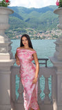 Elegant Pink Off Shoulder Satin Mermaid Long Ball Gown Evening Dress HZ1024