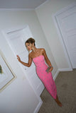 Elegant Pink Strapless Mermaid Long Formal Prom Gown Evening Dress HZ1024
