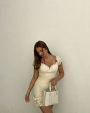 Ivory Sweetheart Neck Bodycon Short Party Dress Homecoming Dress HZ1024