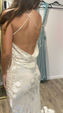 Simple Ivory Off-Shoulder Sleeveless Backless Mermaid Long Formal Prom Dress Evening Gown HZ1024
