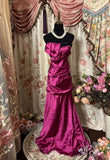 Vintage Satin Sleeveless Floor Length Ball Gown Evening Dress HZ1024