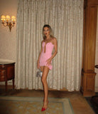 Sexy Tube Top Hollow Strapless Bodycon Mini Birthday Party Dress Prom Dress HZ1024