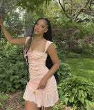 Sweetheart Pink Strapless Sleeveless Drawstring Mini Birthday Party Dress Homecoming Dress HZ1024