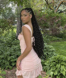 Sweetheart Pink Strapless Sleeveless Drawstring Mini Birthday Party Dress Homecoming Dress HZ1024