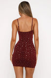 Shiny Spaghetti Strap Sleeveless Bodycon Short Prom Dress Homecoming Dress HZ1024