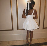 Beautiful White Strap A-line Short Party Dress Homecoming Dress HZ1024