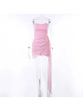 Sweetheart Pink Strapless Sleeveless Bodycon Mermaid Short Party Dress Homecoming Dress HZ1024