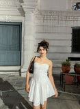 Elegant White Strapless Sweetheart Neck A-Line Short Party Dress Homecoming Dress HZ1024
