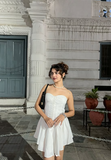 Elegant White Strapless Sweetheart Neck A-Line Short Party Dress Homecoming Dress HZ1024