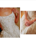 Ivory Vintage Strapless A-Line Wedding Dress with Train HZ1024