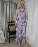 Charming Purple Spaghetti Strap Sleeveless Mermaid Chiffon Long Prom Dress Party Dress HZ1024