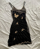 Vintage Black Strapless Sequined Velvet Short Party Dress Homecoming Dress HZ1024