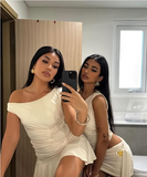 Sexy Ivory One Shoulder A-Line Mini Party Dress Homecoming Dress HZ1024