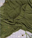 Soft Classic Strapless Sleeveless A-Line Green Beaded Chiffon Ball Gown Evening Dress HZ1024