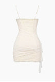 Sexy Lace Suspender Ivory V-Neck Bodycon Short Prom Dress Party Dress HZ1024
