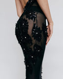 Sexy Black Mermaid Backless Strap Long Ball Gown Evening Dress HZ1024