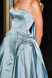 Elegant Sweetheart Neck Strapless Satin A-Length Knee-Length Formal Prom Dress Evening Gown HZ1024