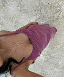 Simple Purple Spaghetti Strap Mermaid Long Prom Dress Evening Dress HZ1024