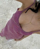 Simple Purple Spaghetti Strap Mermaid Long Prom Dress Evening Dress HZ1024