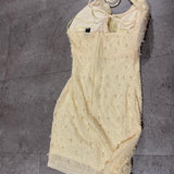 Sexy Ivory Halter Bodycon Pearl Prom Dress Homecoming Dress HZ1024