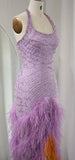 Shiny Purple Halter Neck Sleeveless Sequin Mermaid Prom Dress Evening Dress HZ1024