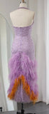 Shiny Purple Halter Neck Sleeveless Sequin Mermaid Prom Dress Evening Dress HZ1024