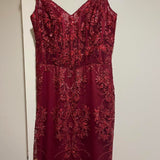 Sexy Burgundy Strapless V-Neck Mermaid Sequined Ball Gown Evening Dress HZ1024