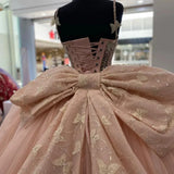 Sweet Pink Bow Tulle Butterfly A-Line Tutu Prom Dress Evening Gown HZ1024