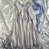 Vintage Strapless Sleeveless Beaded Chiffon Prom Dress Evening Dress HZ1024