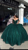 Gorgeous Green A-line Tutu Off-shoulder Strap Train Prom Dress Princess Dress HZ1024