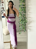 Charming Purple Strapless Mermaid Long Prom Dress Evening Dress HZ1024
