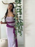 Charming Purple Strapless Mermaid Long Prom Dress Evening Dress HZ1024