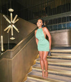 Sexy Round Neck Off Shoulder Backless Mini Short Prom Dress Party Dress HZ1024