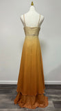 Vintage A-line Spaghetti Strap Beaded Chiffon Long Prom Dress Evening dress HZ1024