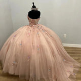 Sweet Pink Princess Dress A-line Off-shoulder Tulle Formal Prom Dress HZ1024