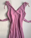 Pink V-neck Sleeveless A-Line Simple Prom Dress Evening Gown HZ1024