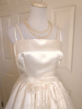 Ivory Lace Strap A-line Satin Short Birthday Party Dress Homecoming Dress HZ1024