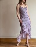 Vintage Purple Strapless Beaded Backless Chiffon Prom Dress Evening Dress HZ1024